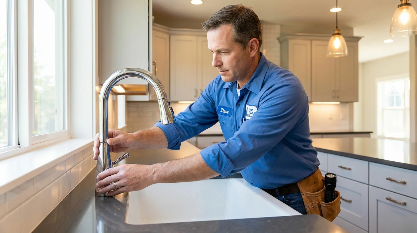 Kitchen faucet installation by Johns Plumbing LLC in Greenfield